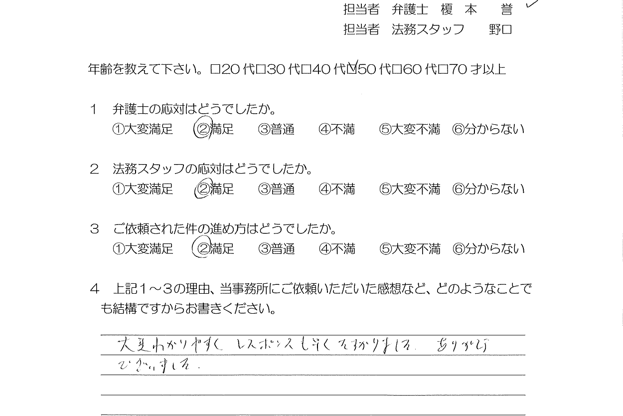 お客様の声（ご依頼者の声）評判・口コミ